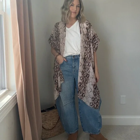 Snake Print Kimono Cardigan - Picture 1 of 3